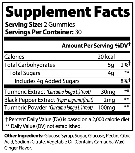 Turmeric Gummies (Ginger Flavor)