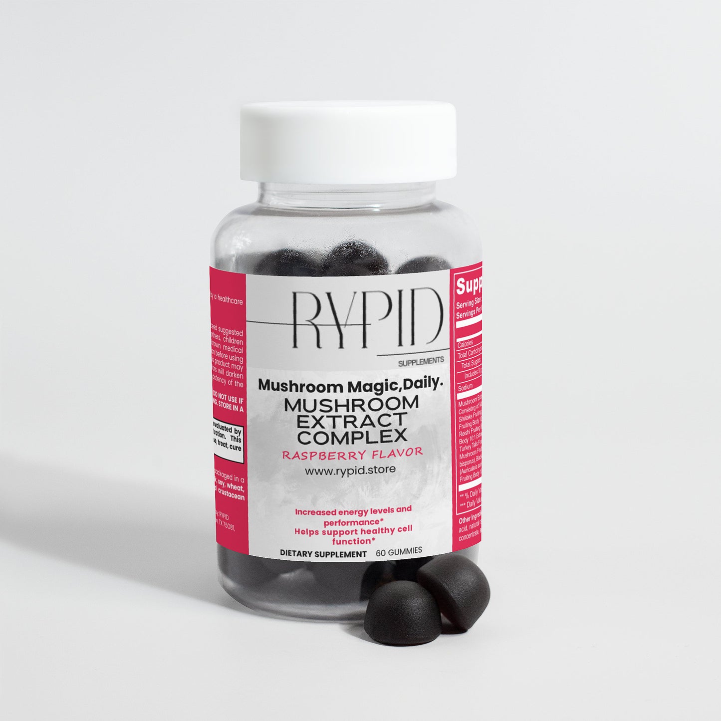 Mushroom Extract Complex (Rasberry Flavor) Gummies
